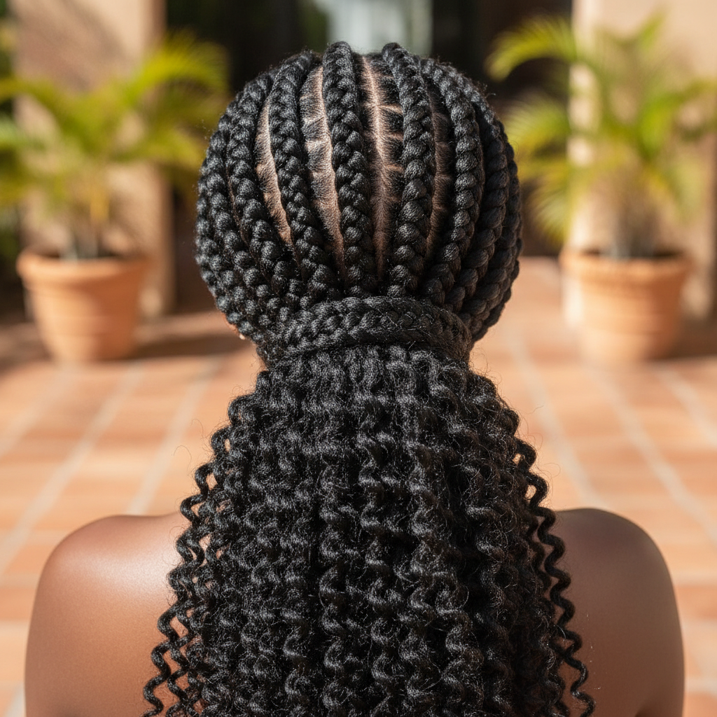 Ghana Braids No peoples face just back of the head shot