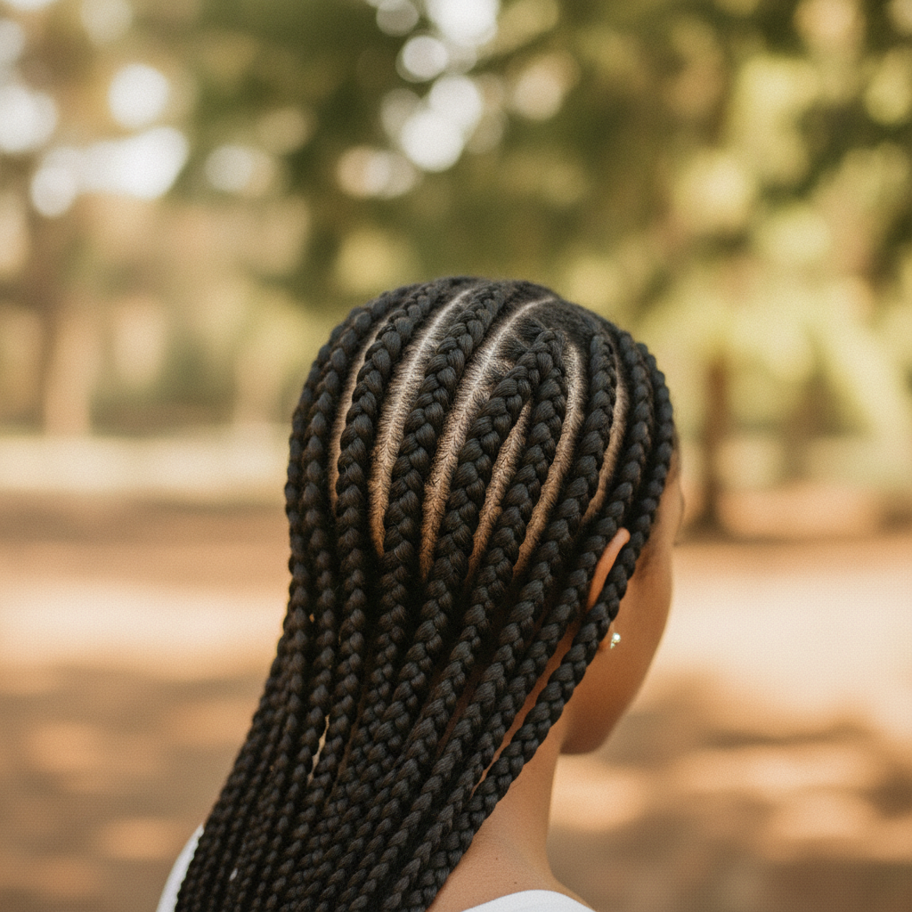 Cornrow  No peoples face just back of the head shot